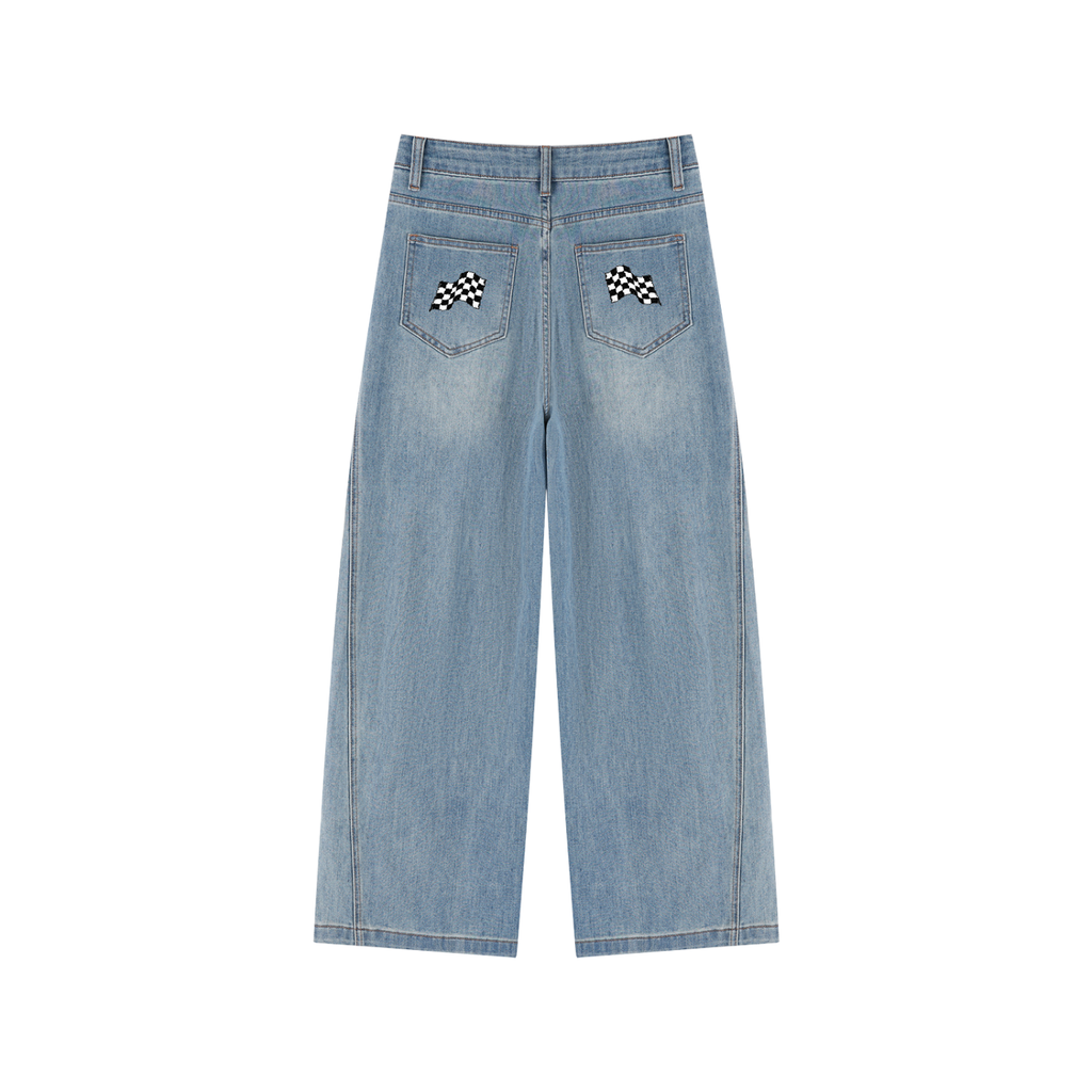 Lavish en’s Vintage Wash High Rise Wide Leg Jeans