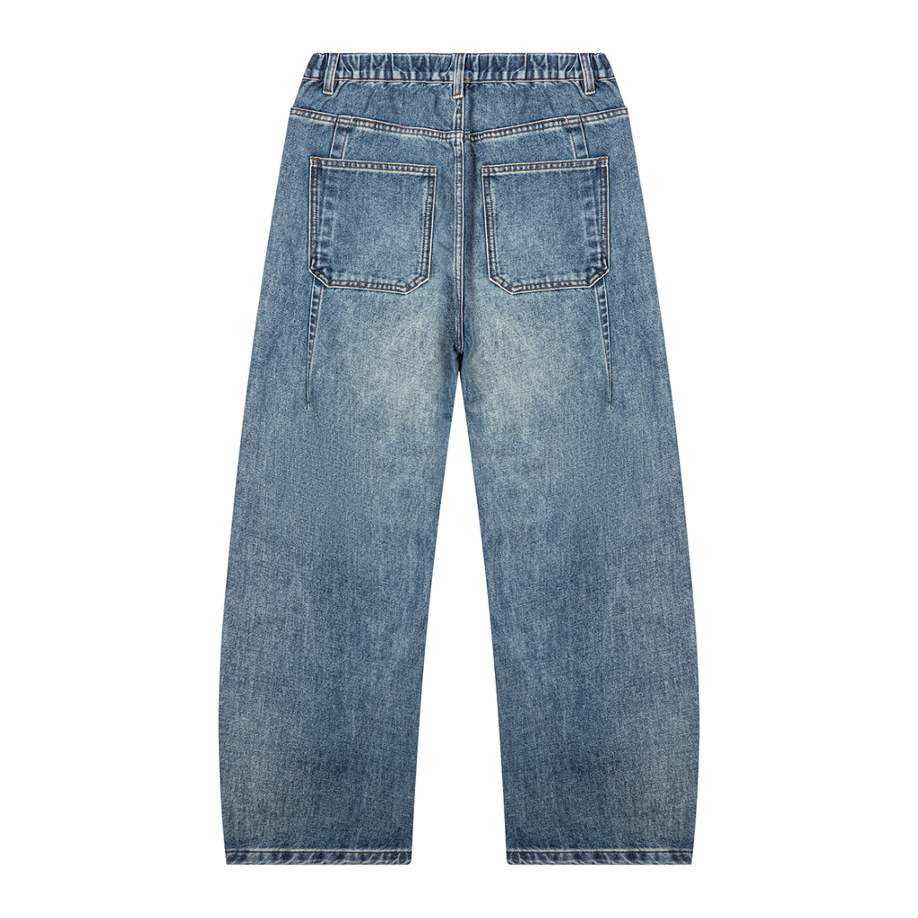 Lavish Unisex Vintage Wash Barrel Leg Denim Jeans