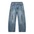 Lavish Unisex Vintage Wash Barrel Leg Denim Jeans